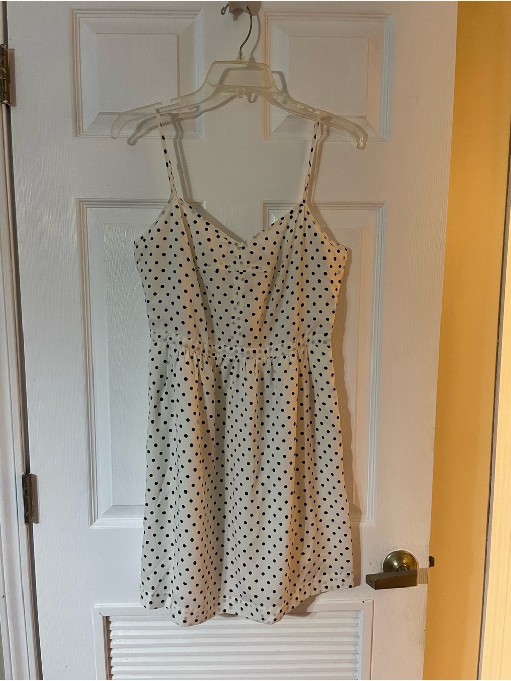 J. Crew White Mini Dress with Black Polka Dots